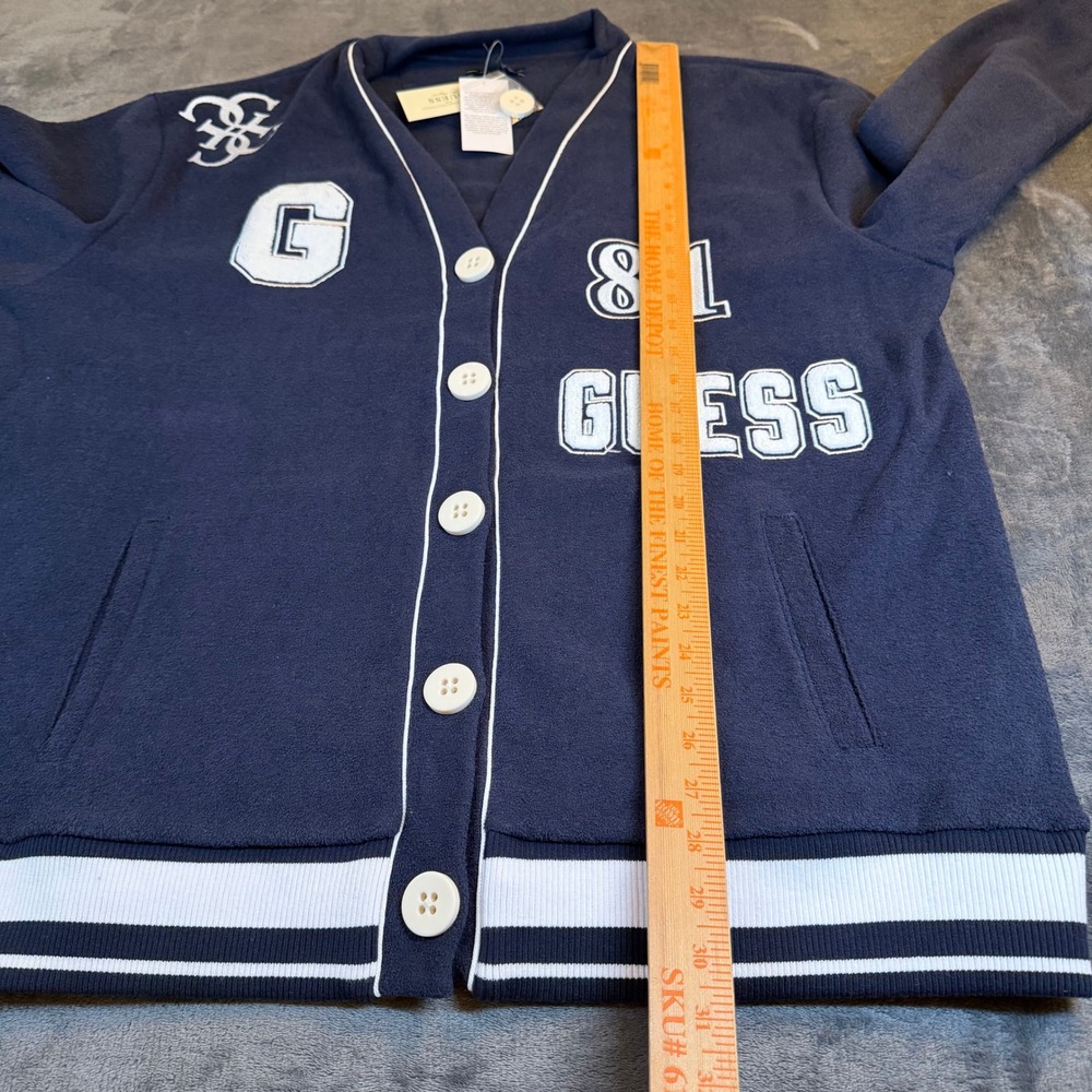 Guess Varsity Patchwork Button Down French Terry … - image 9